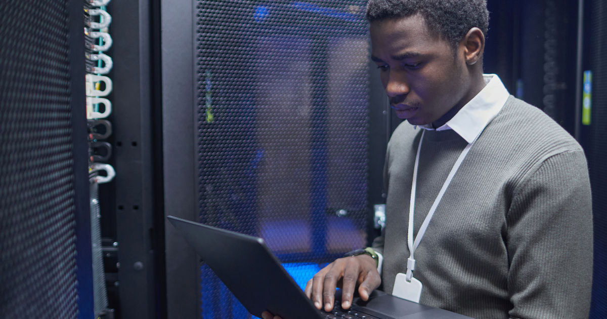 technician in server room